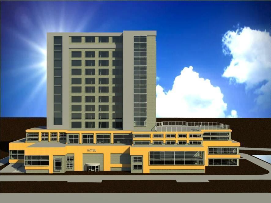 Modern Hotel 5 s Low-poly 3D model_2