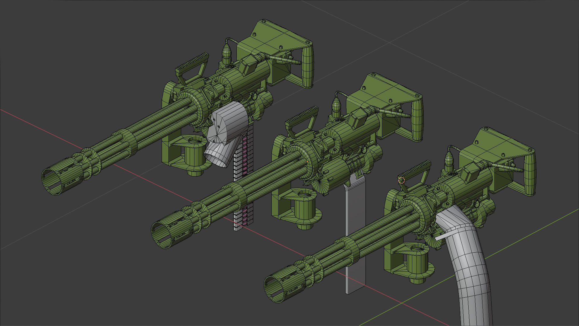 M134 machinegun Low-poly 3D model_7