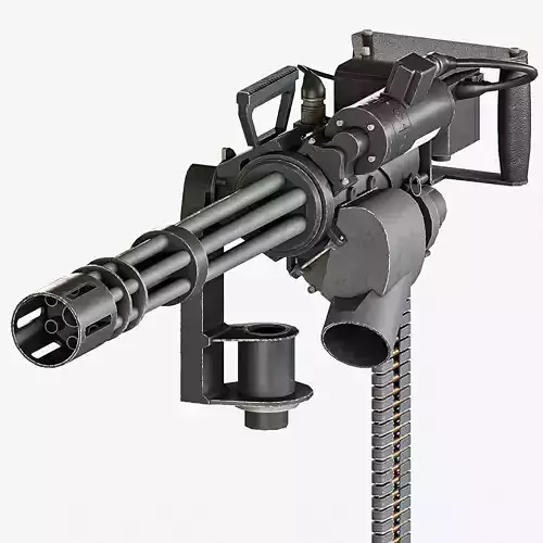 M134 machinegun Low-poly 3D model