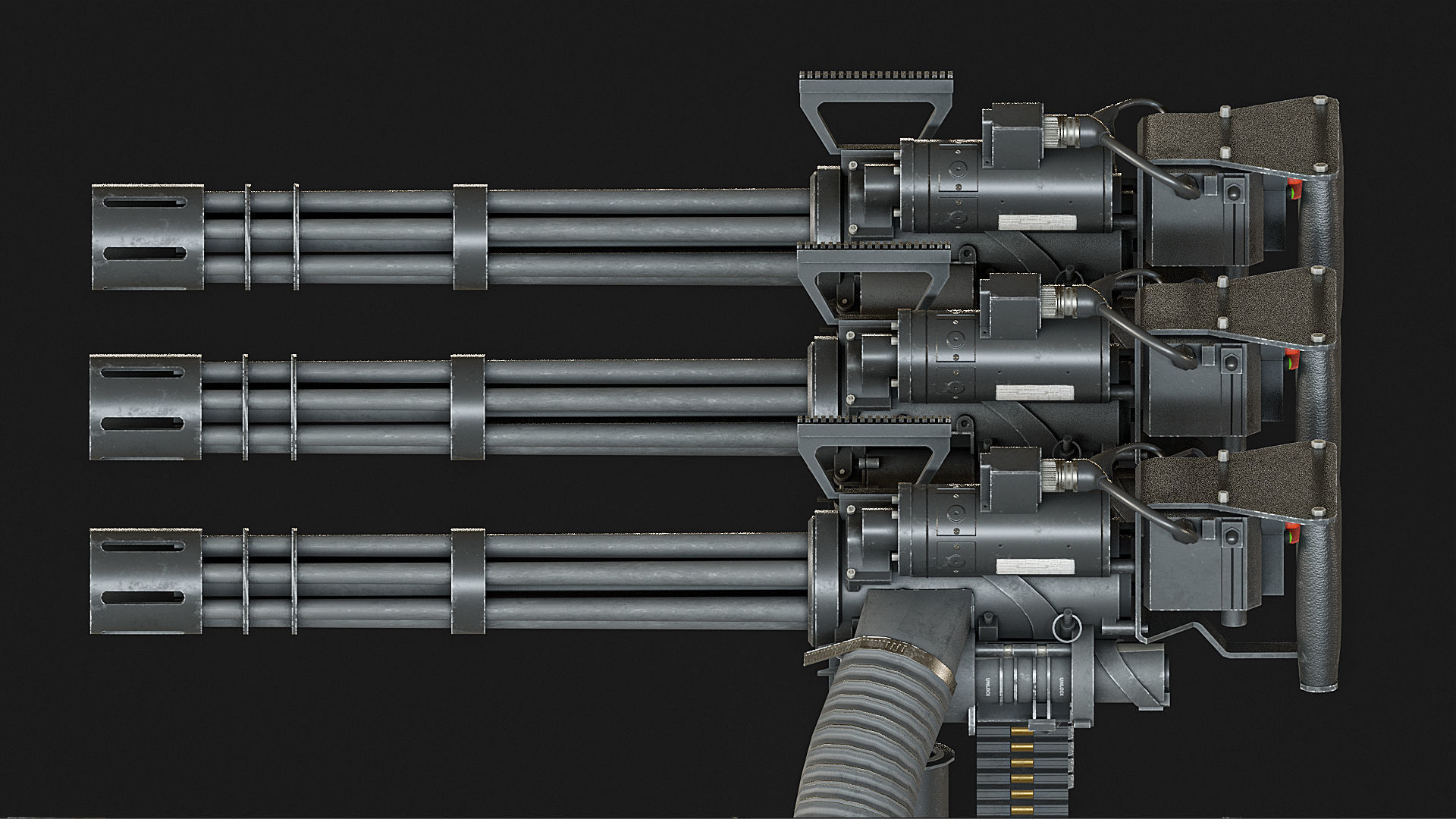 M134 machinegun Low-poly 3D model_6