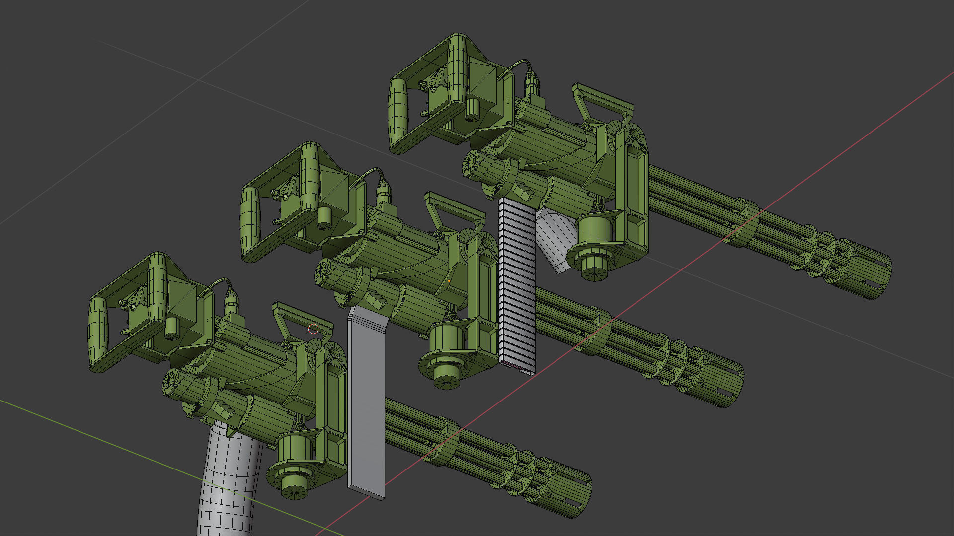 M134 machinegun Low-poly 3D model_8