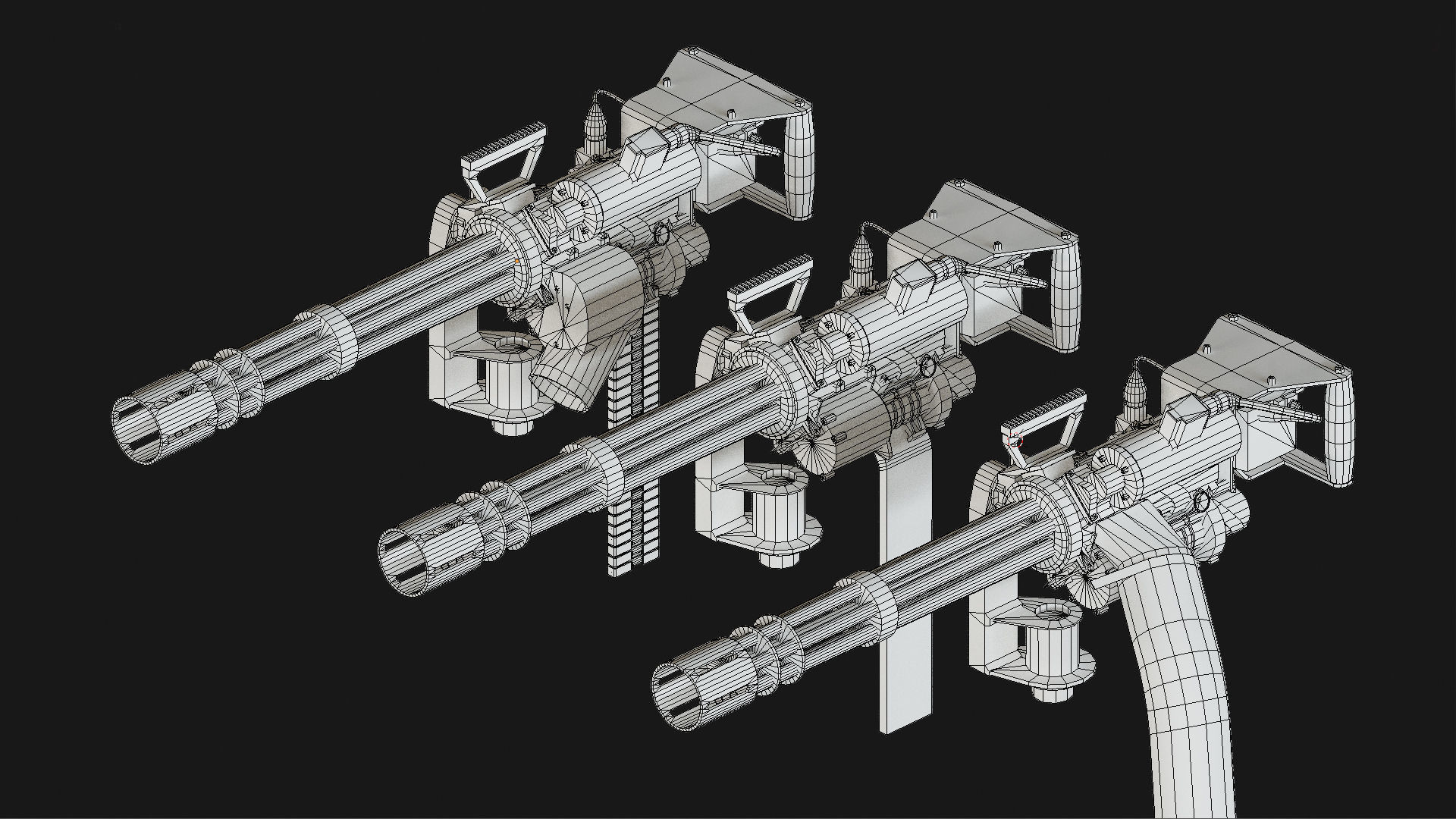 M134 machinegun Low-poly 3D model_9