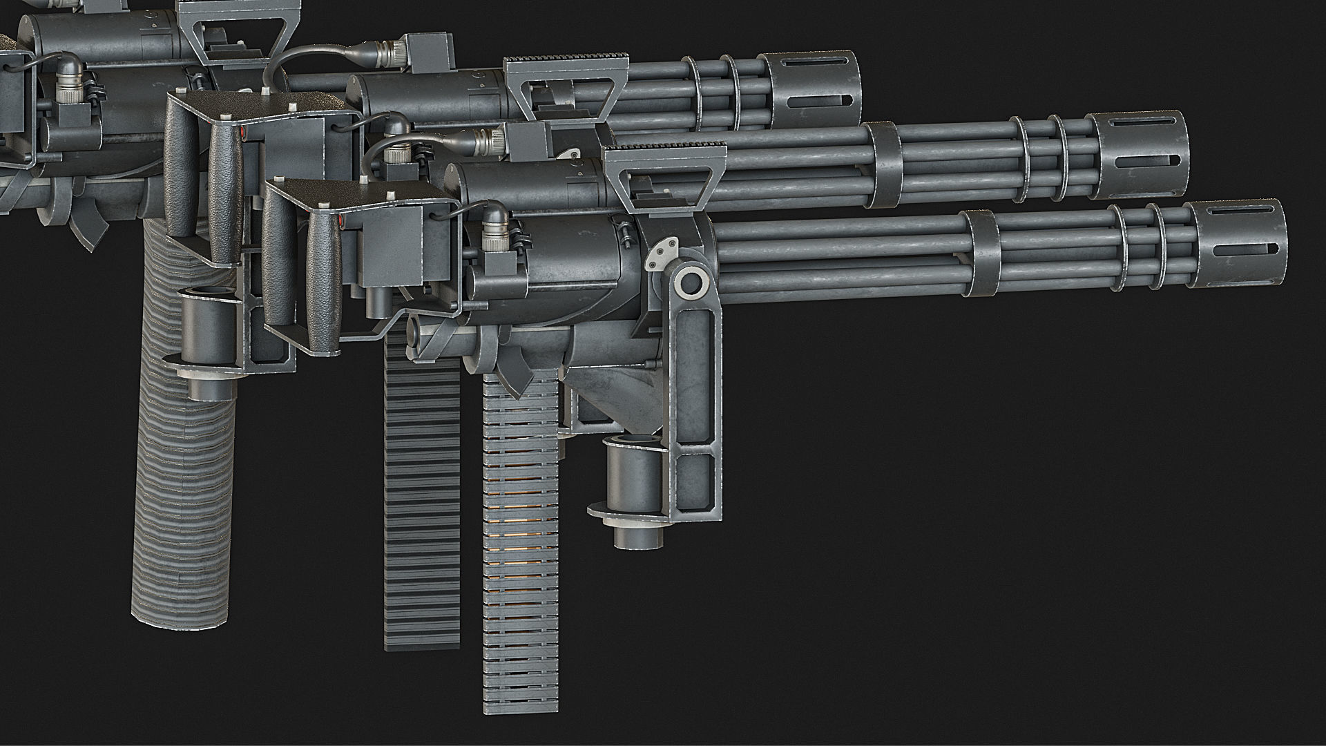 M134 machinegun Low-poly 3D model_4