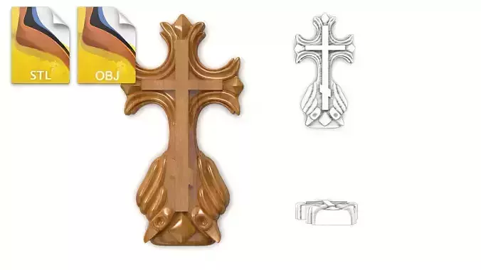 Cross 3D print wooden