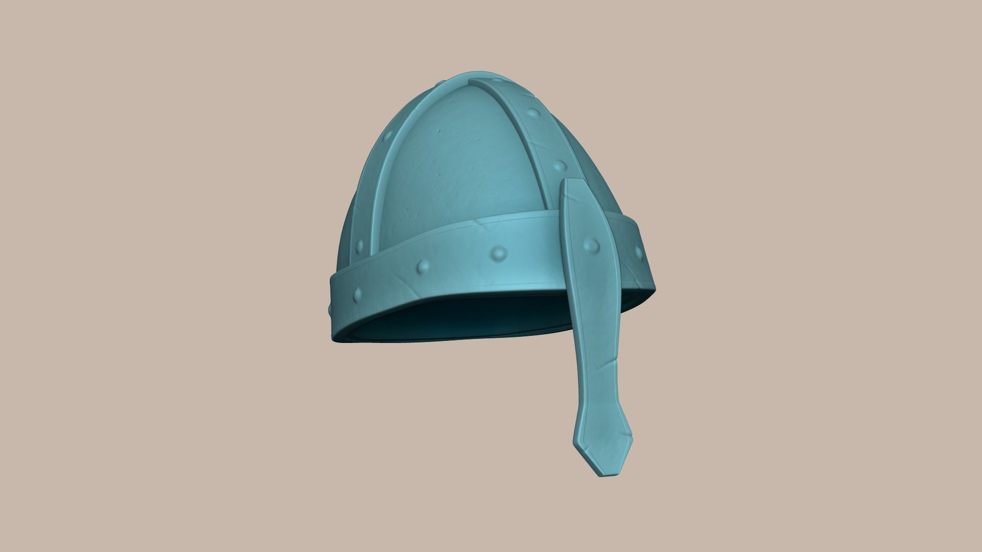 Old Rust Helmet - Medieval Character Armor Low-poly 3D model_2