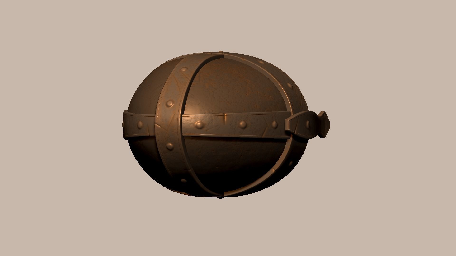 Old Rust Helmet - Medieval Character Armor Low-poly 3D model_10