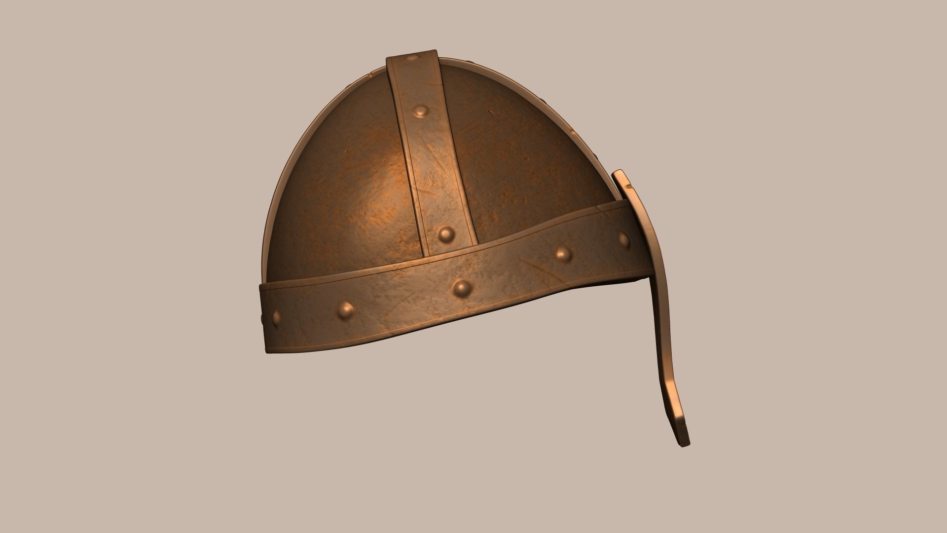 Old Rust Helmet - Medieval Character Armor Low-poly 3D model_5