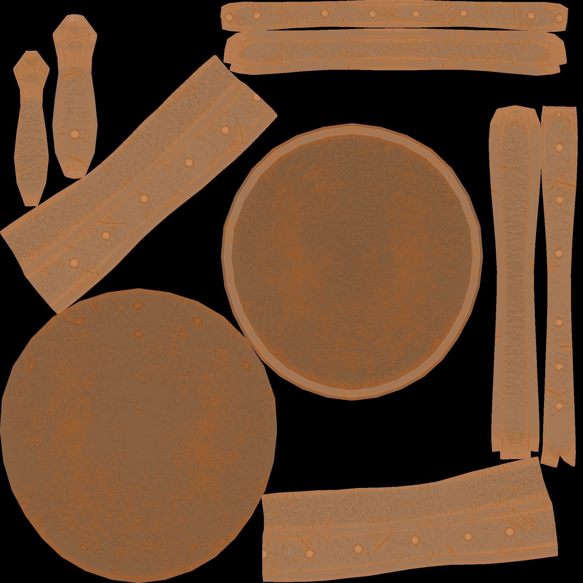 Old Rust Helmet - Medieval Character Armor Low-poly 3D model_19