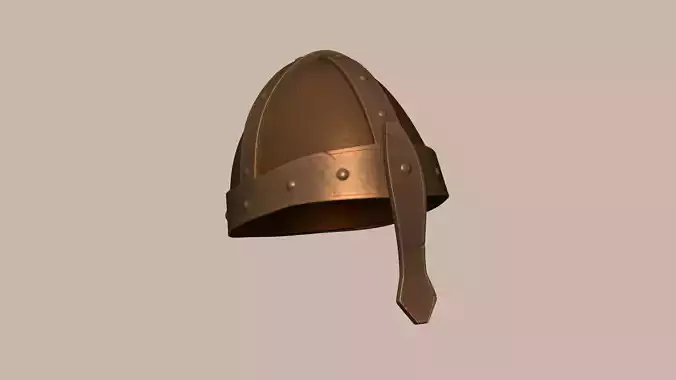 Old Rust Helmet - Medieval Character Armor Low-poly 3D model