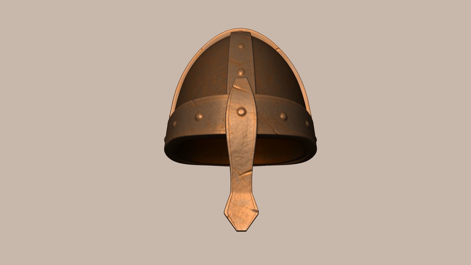 Old Rust Helmet - Medieval Character Armor Low-poly 3D model_4
