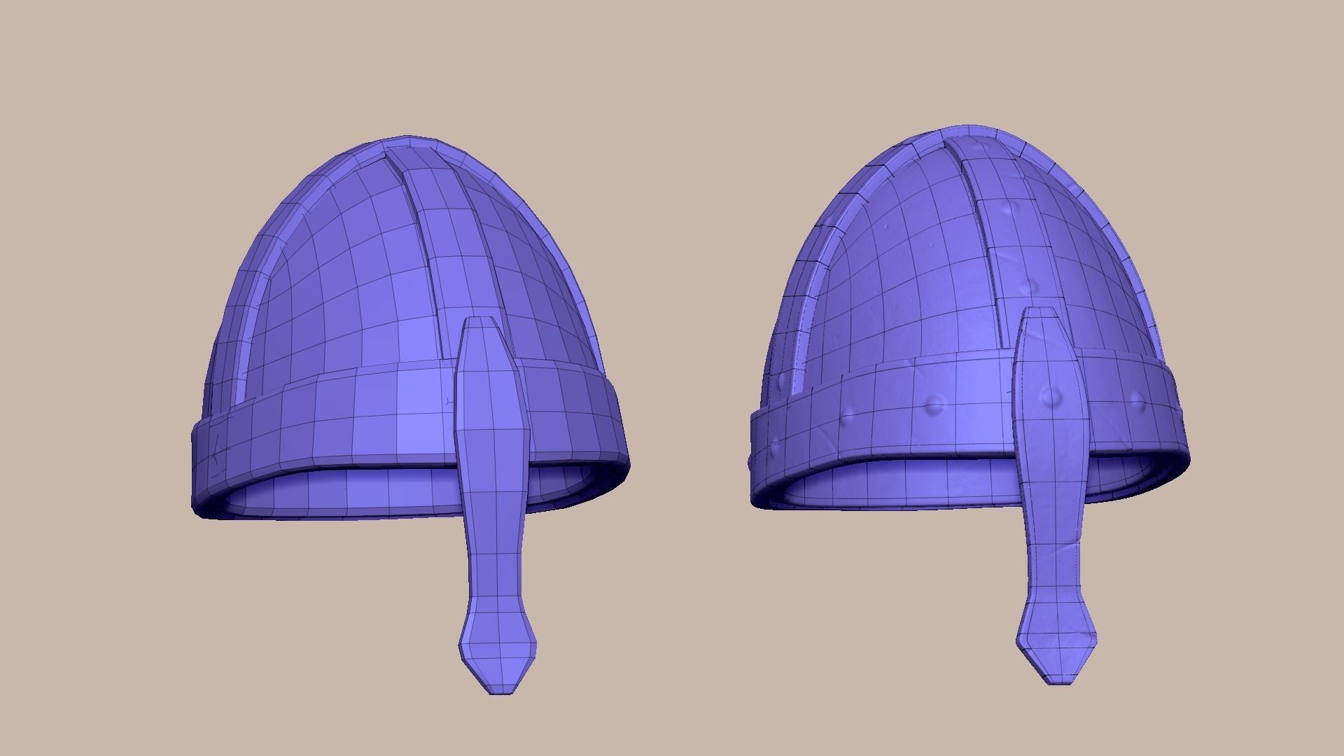 Old Rust Helmet - Medieval Character Armor Low-poly 3D model_17