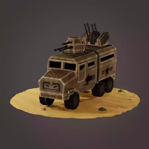 stylized soldier carrier Low-poly 3D model