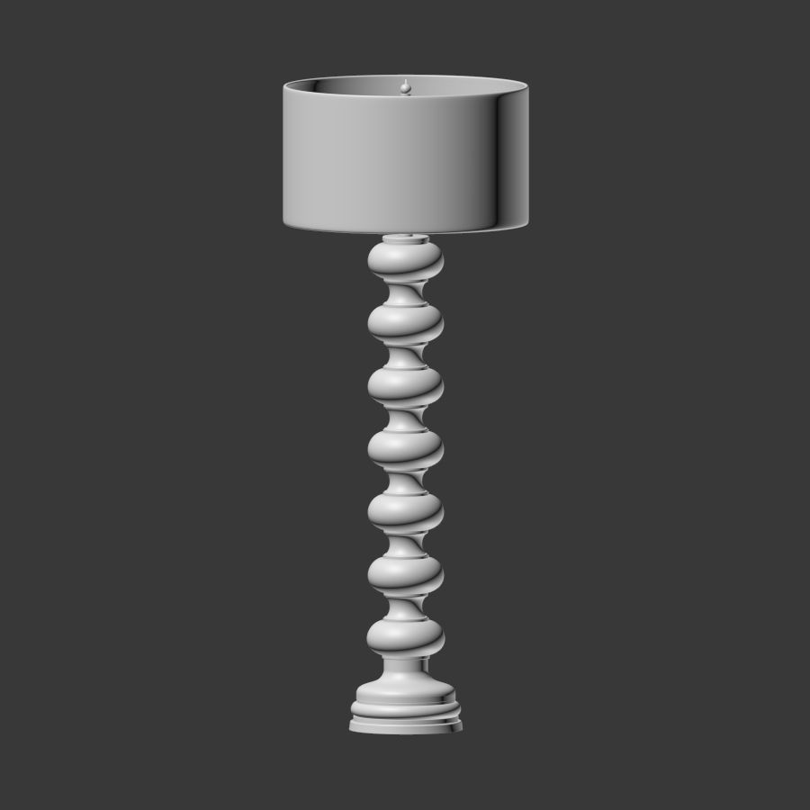 Haus White Floor Lamp 3D model_3