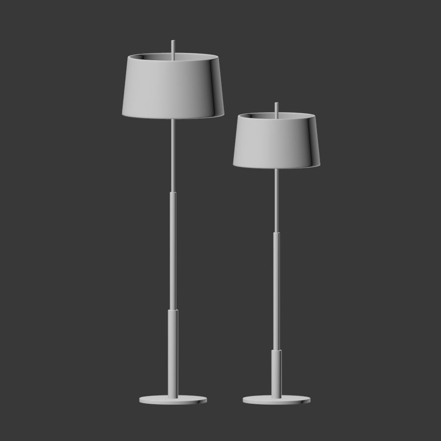 Haus White Floor Lamp 3D model_2