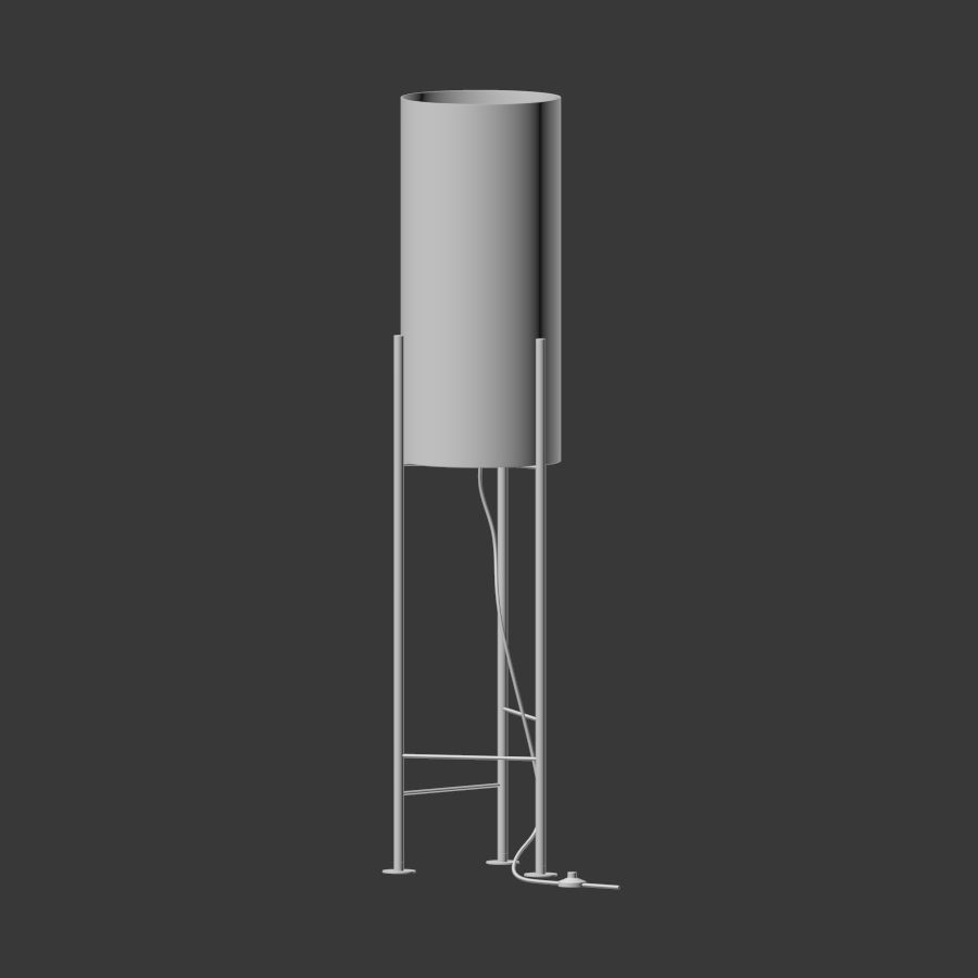 Haus White Floor Lamp 3D model_1