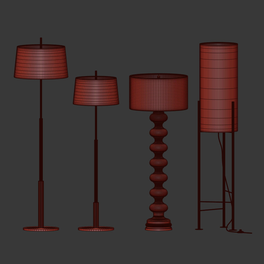 Haus White Floor Lamp 3D model_4