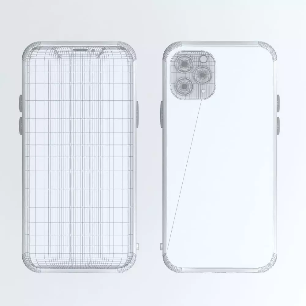 iPhone 11 pro max with phone case No texture Free 3D model