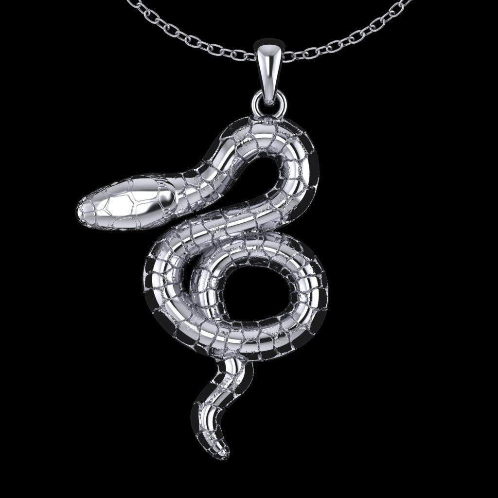 Snake pendant Version1 3D print model_3