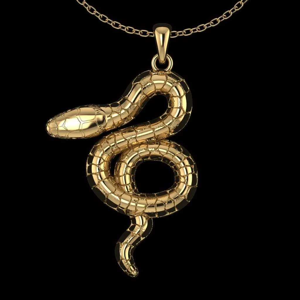 Snake pendant Version1 3D print model_0
