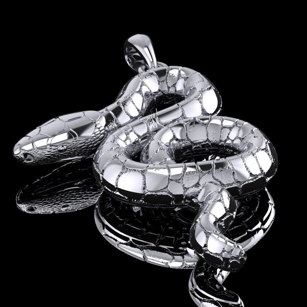 Snake pendant Version1 3D print model_2