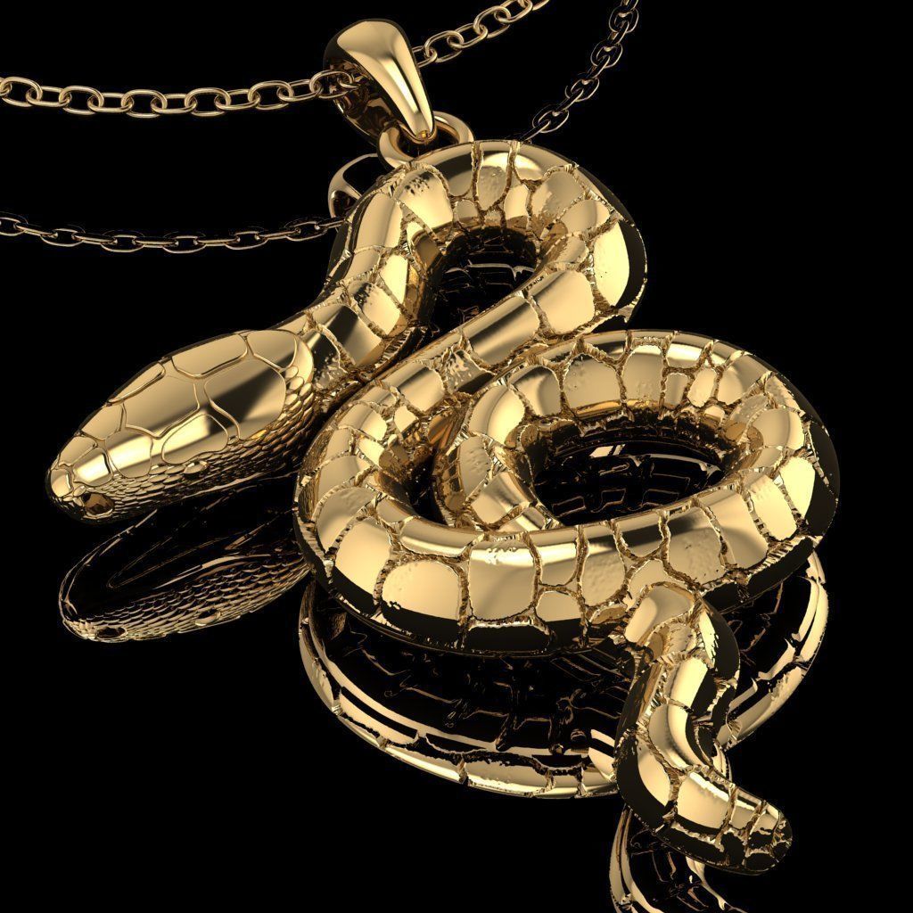 Snake pendant Version1 3D print model_1