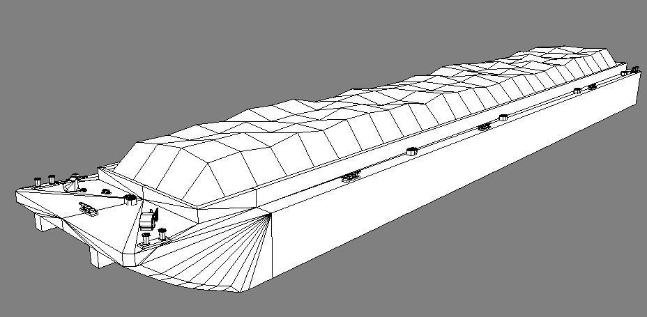 Pusher tug pushing barges 3d model Low-poly 3D model_9