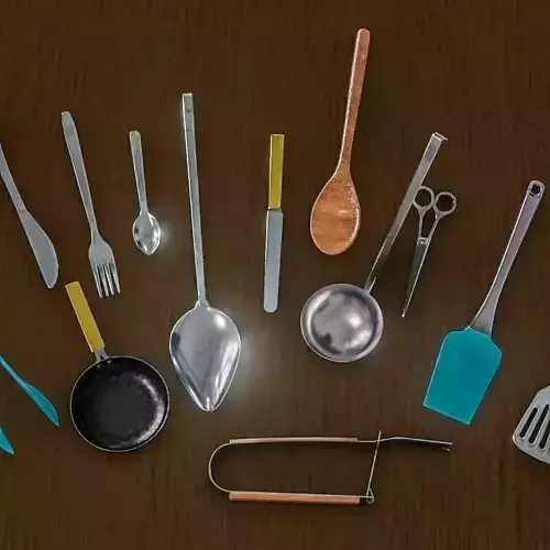 Cutlery 3D Model Collection Low-poly 3D model
