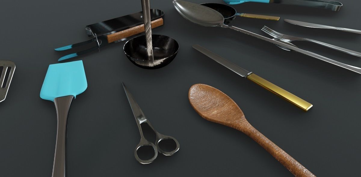 Cutlery 3D Model Collection Low-poly 3D model_20