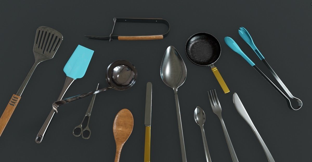 Cutlery 3D Model Collection Low-poly 3D model_17