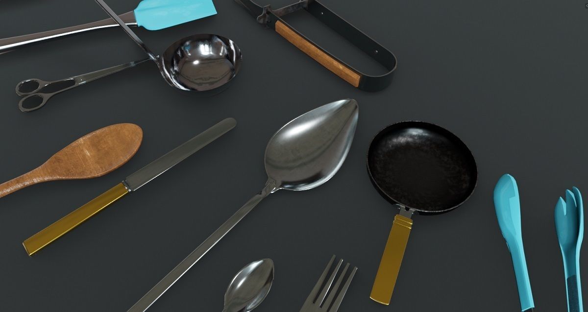 Cutlery 3D Model Collection Low-poly 3D model_14