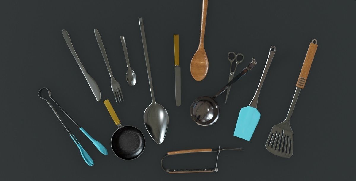 Cutlery 3D Model Collection Low-poly 3D model_12