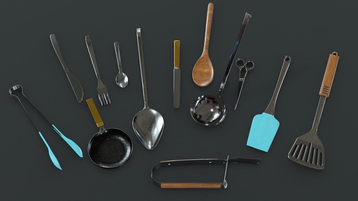 Cutlery 3D Model Collection Low-poly 3D model_3