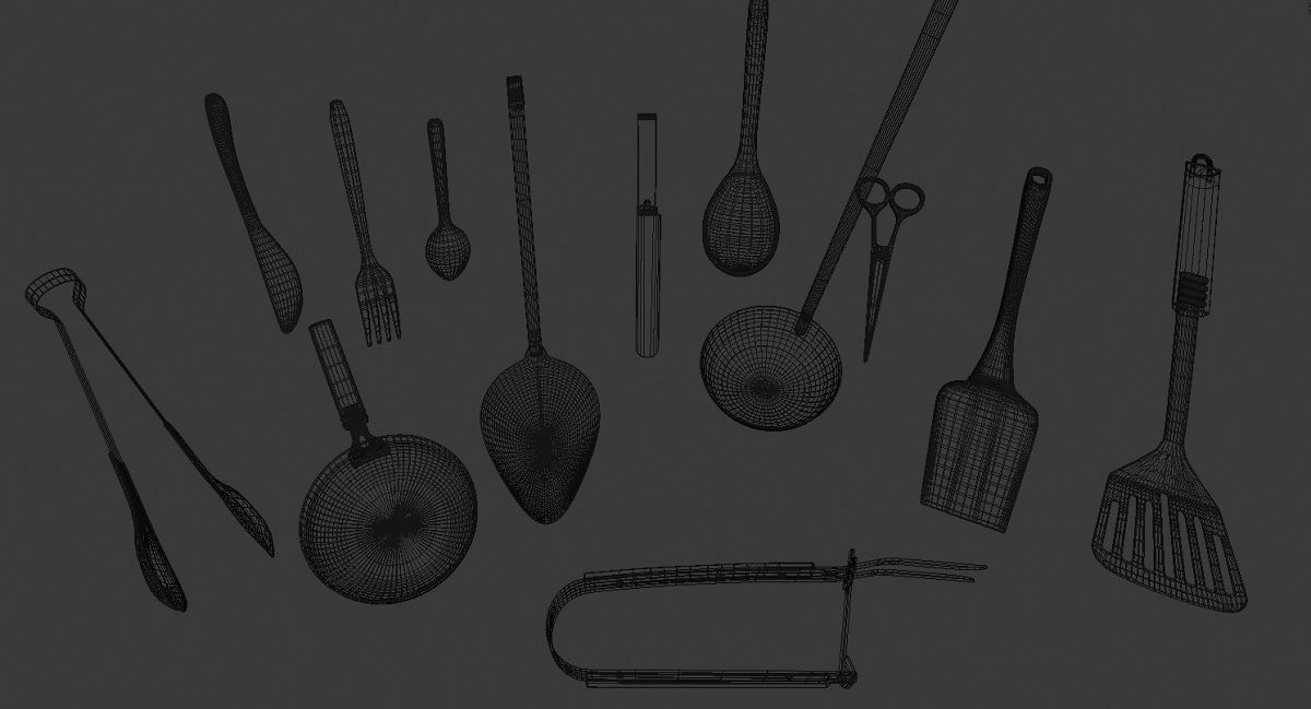 Cutlery 3D Model Collection Low-poly 3D model_18