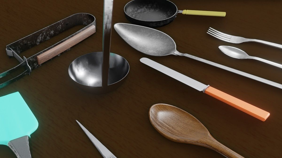 Cutlery 3D Model Collection Low-poly 3D model_6