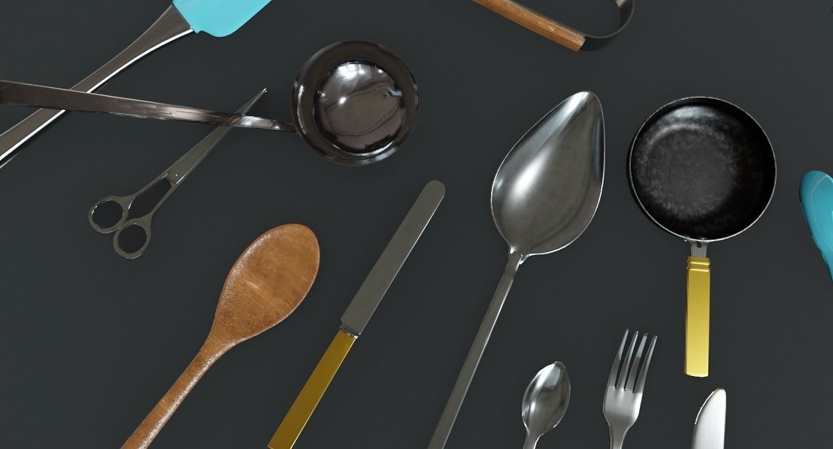 Cutlery 3D Model Collection Low-poly 3D model_19