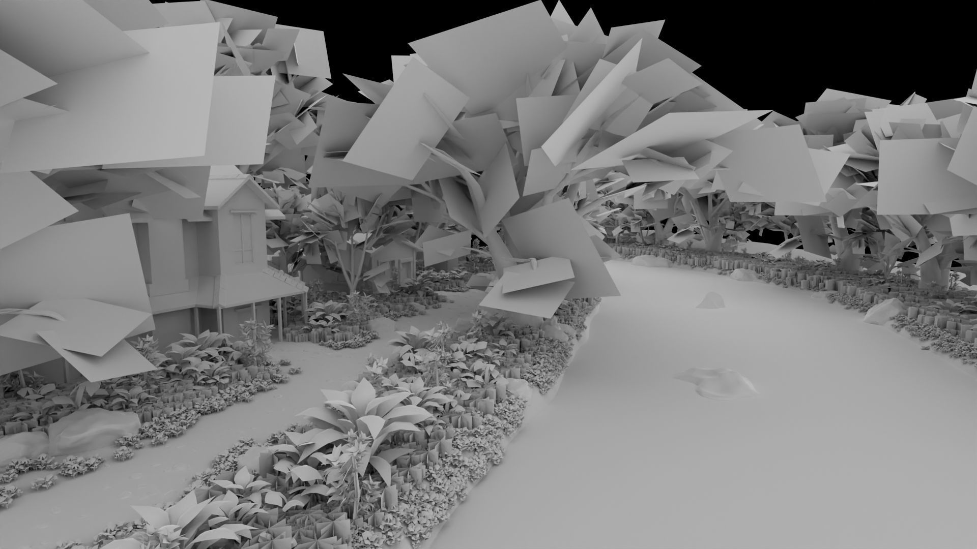 Village Scene 3D model_12