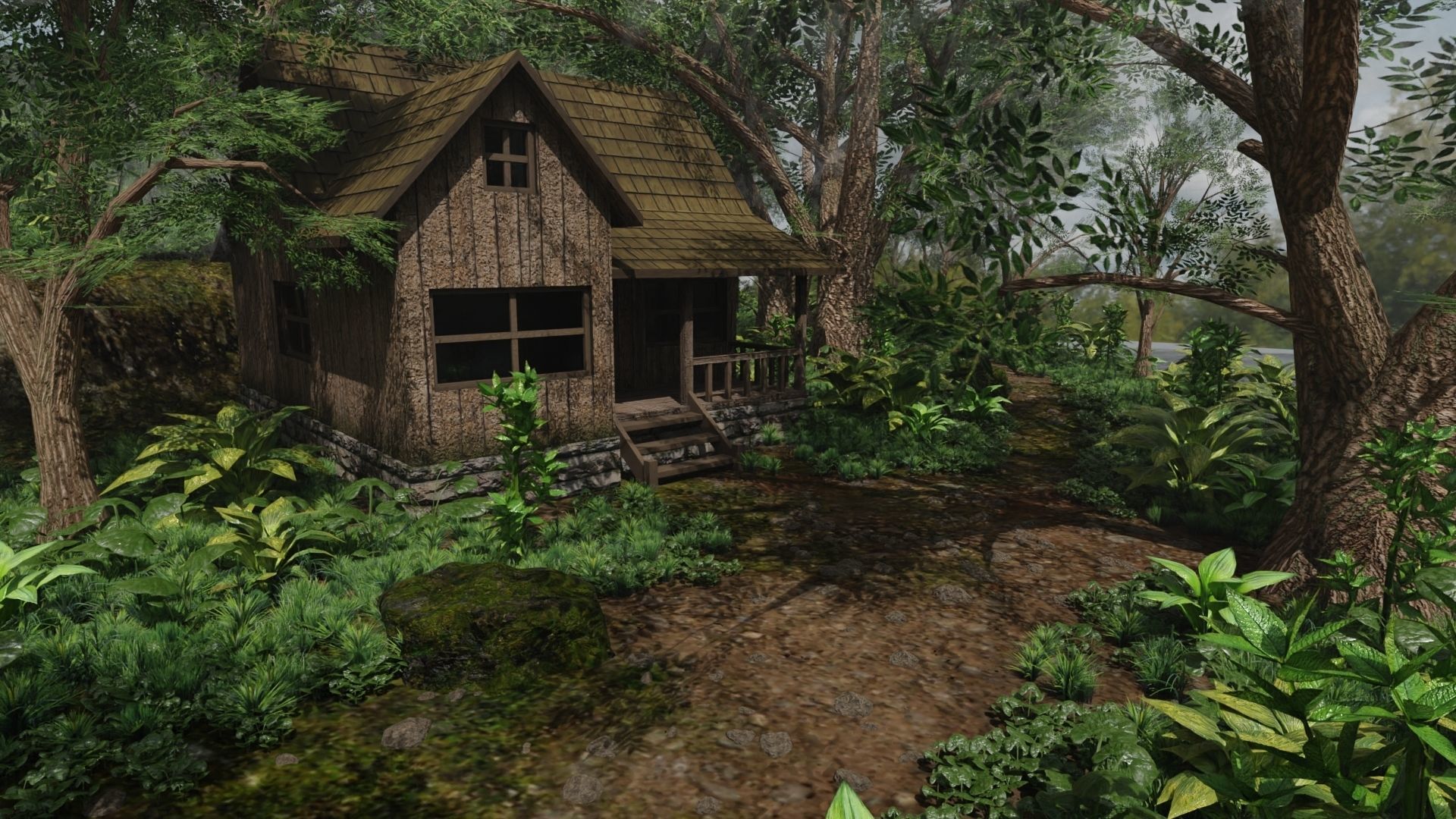 Village Scene 3D model_5