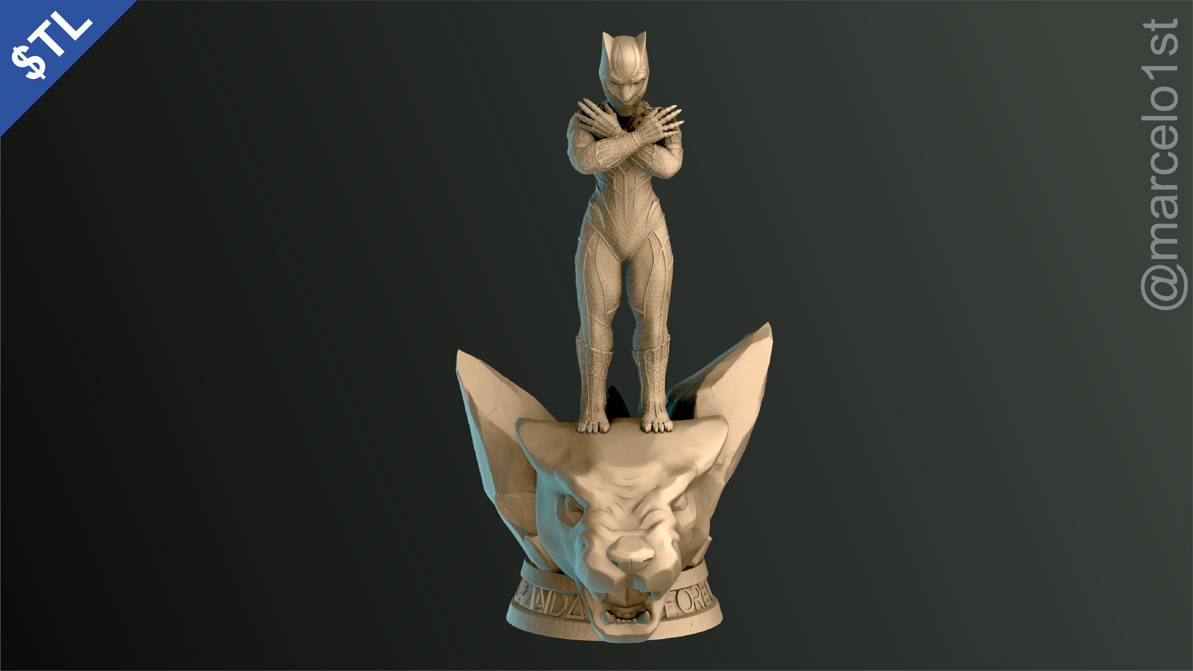 Black Panther - Tribute to T challa 3D print model_4