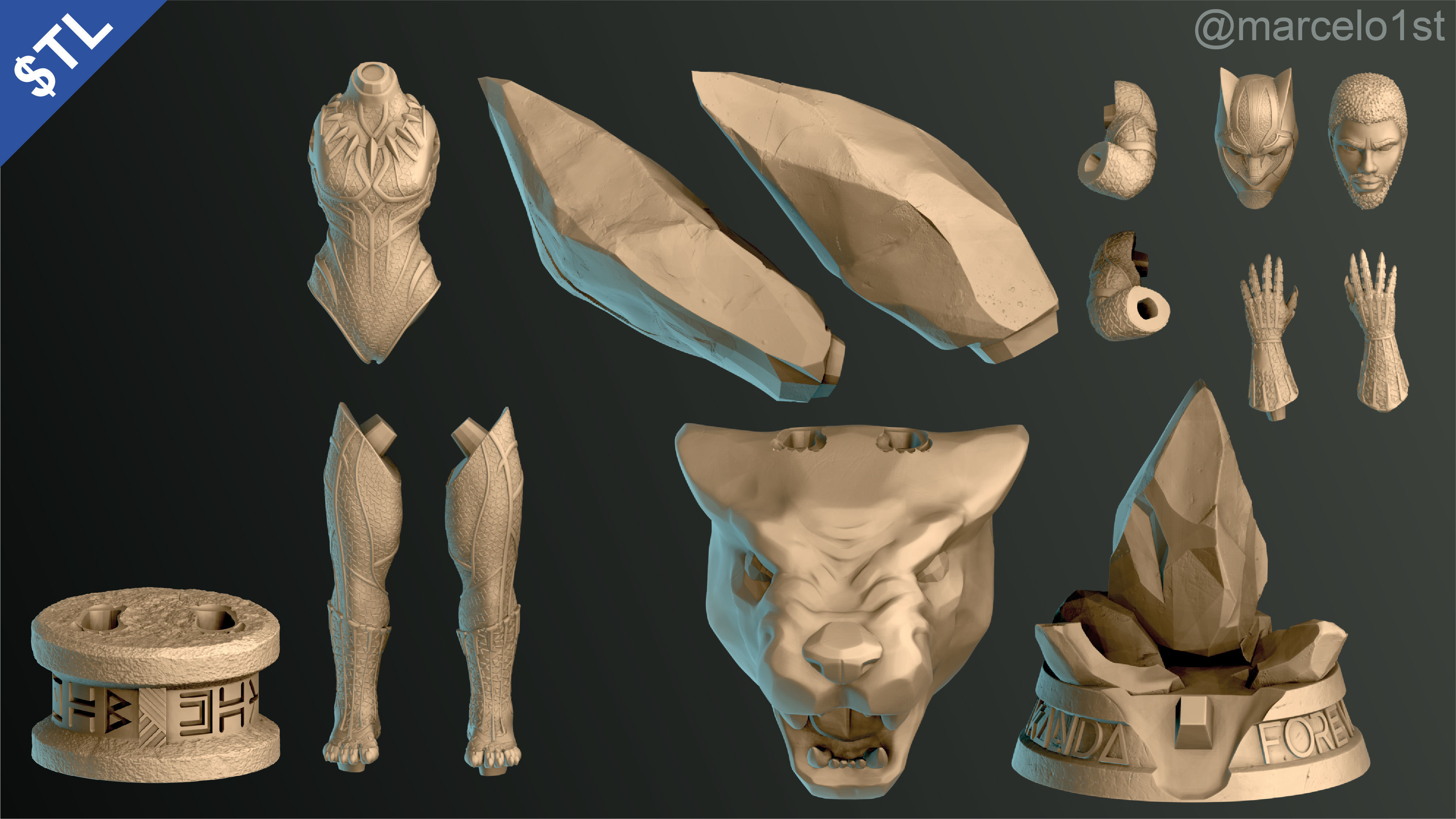 Black Panther - Tribute to T challa 3D print model_2