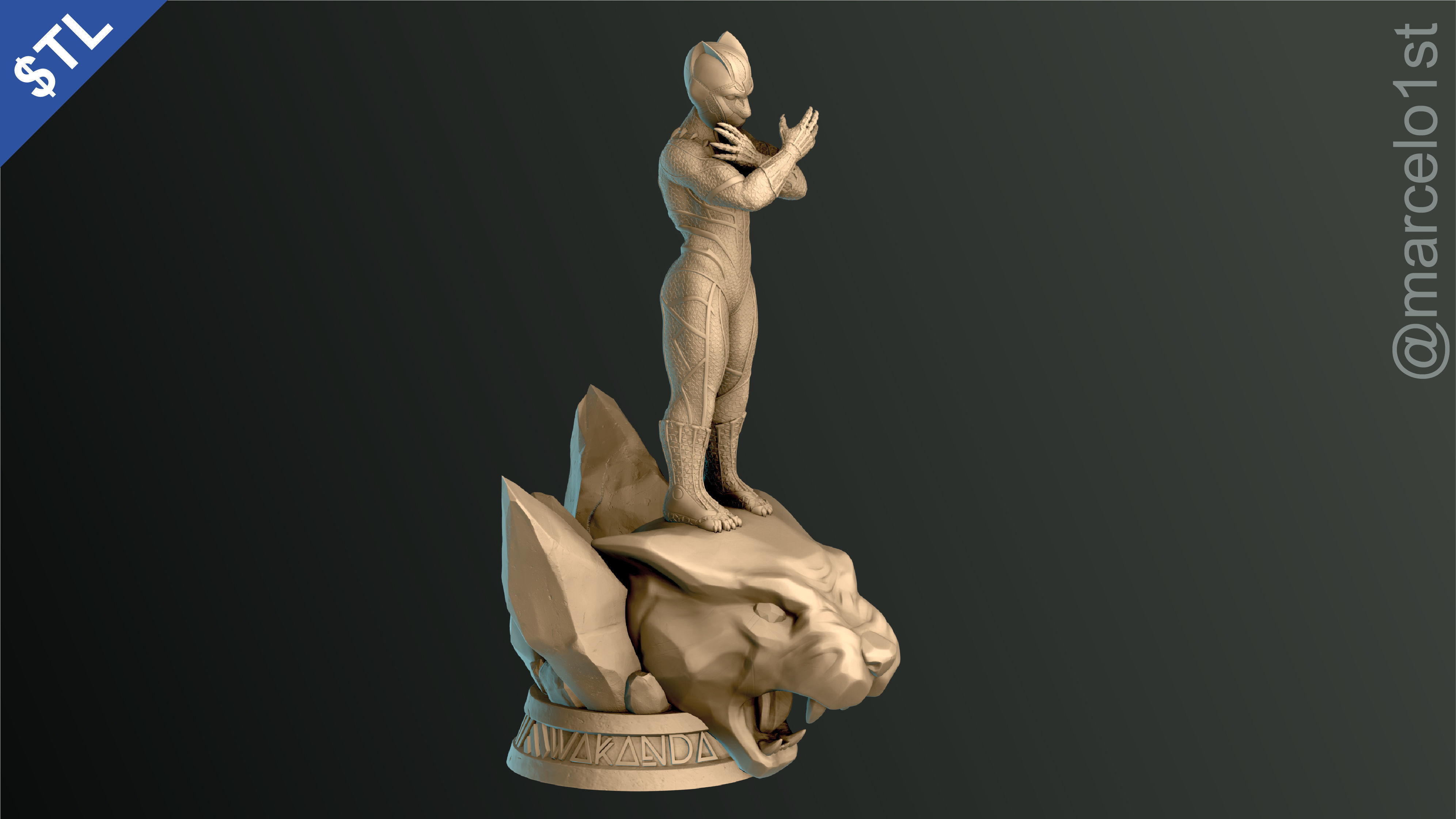 Black Panther - Tribute to T challa 3D print model_8