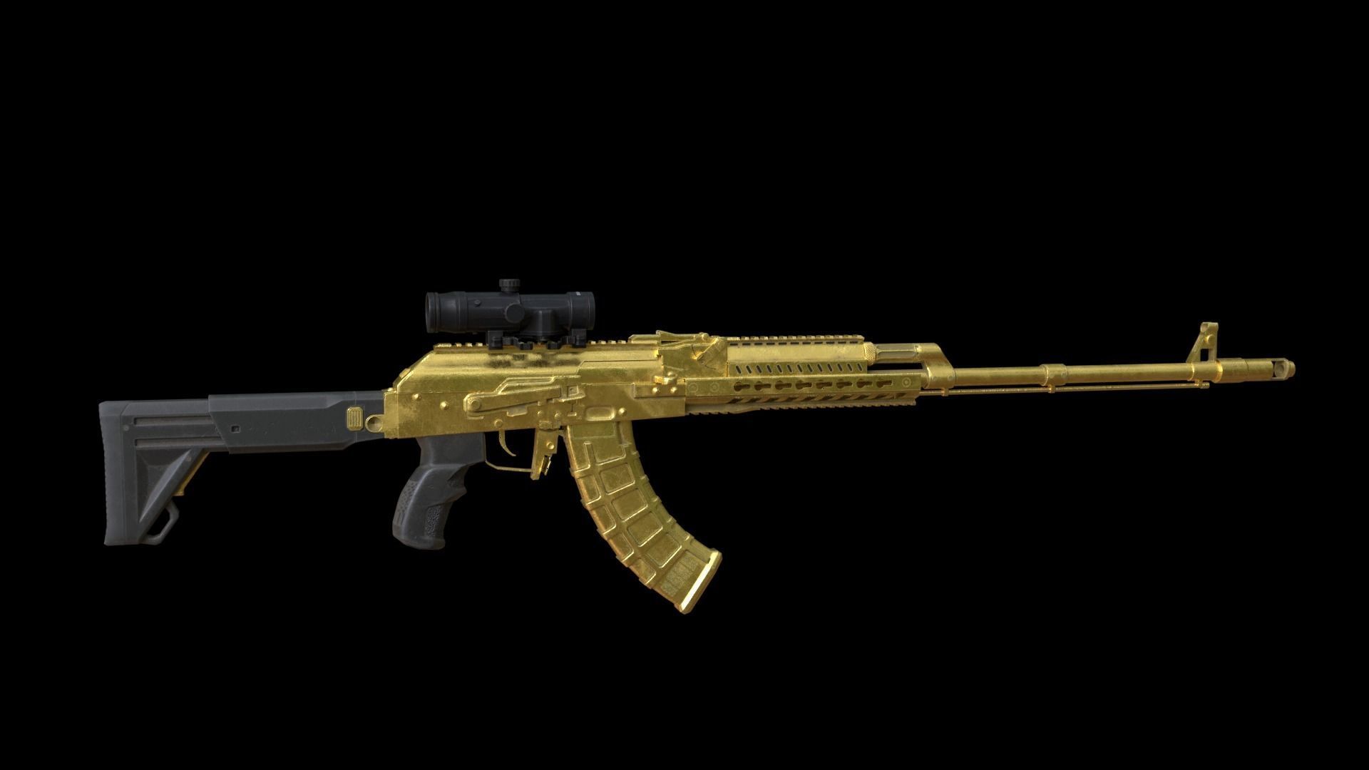 ASR-16 ak - rifle Low-poly 3D model_16