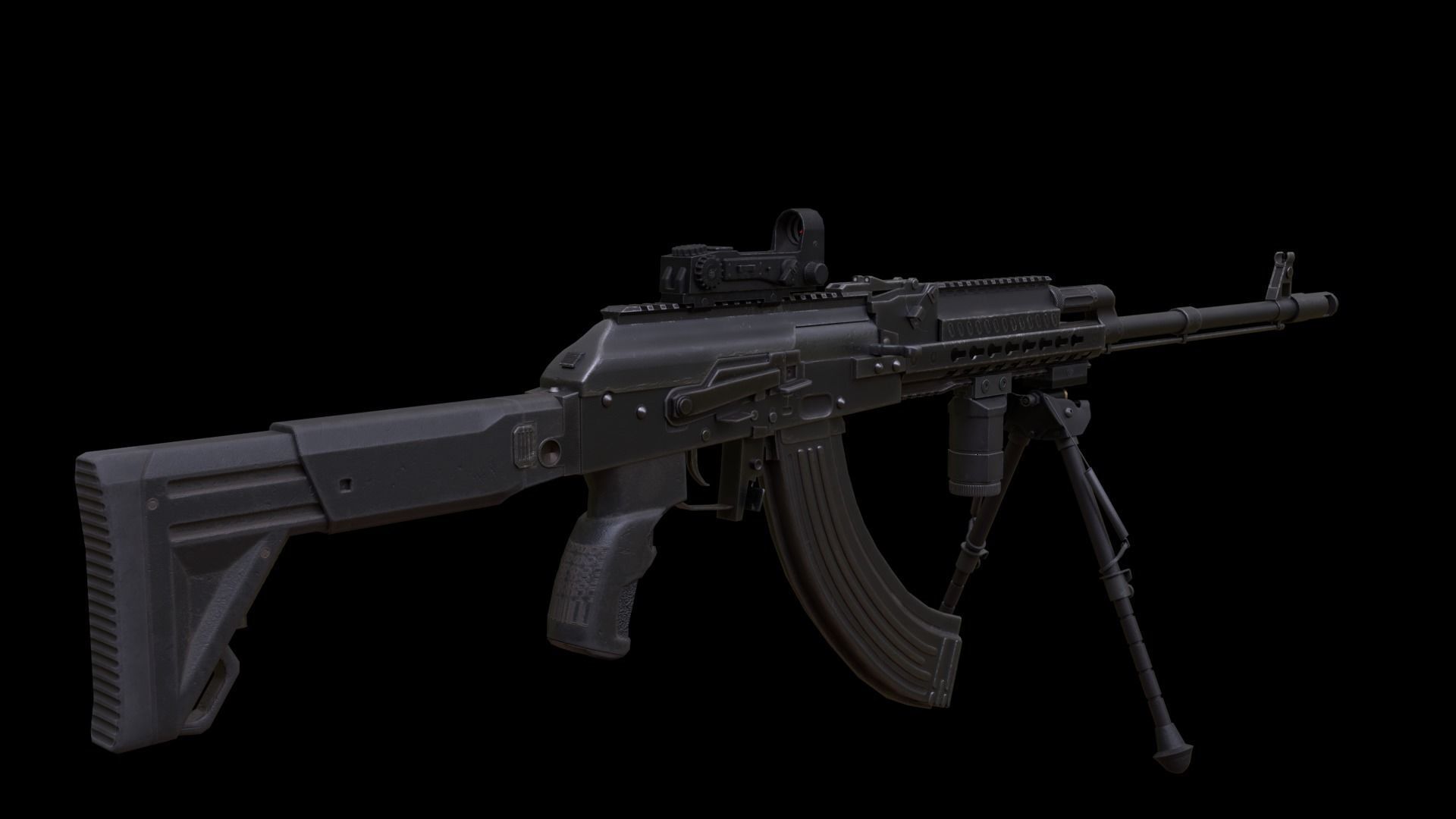 ASR-16 ak - rifle Low-poly 3D model_4