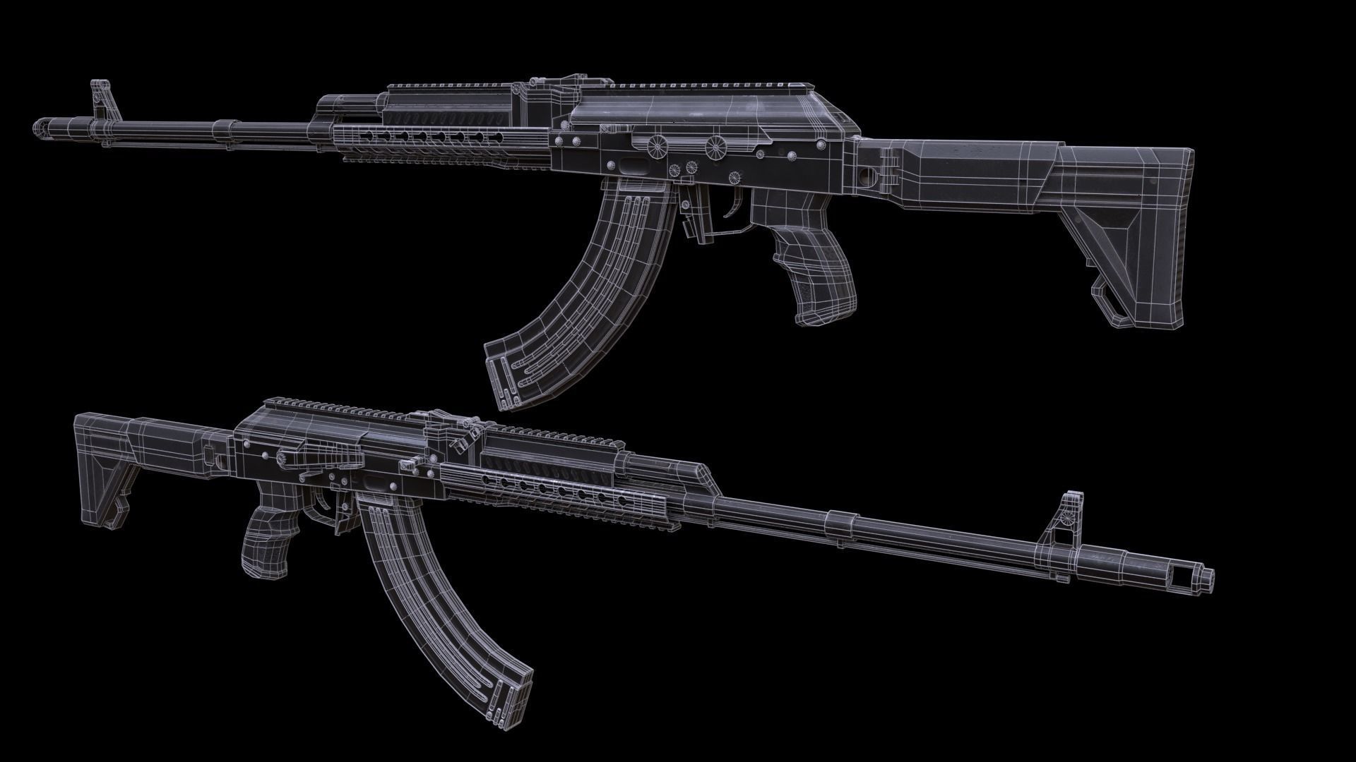 ASR-16 ak - rifle Low-poly 3D model_45