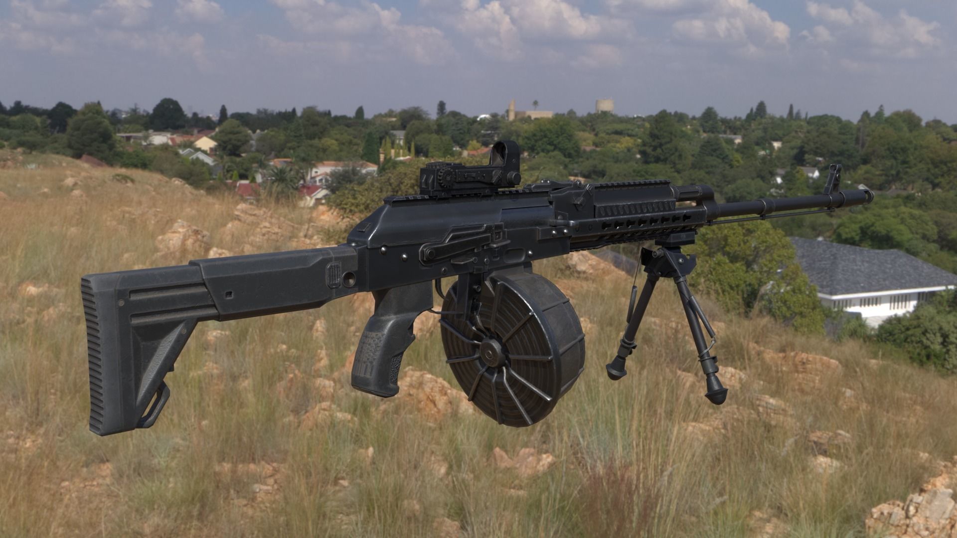 ASR-16 ak - rifle Low-poly 3D model_7