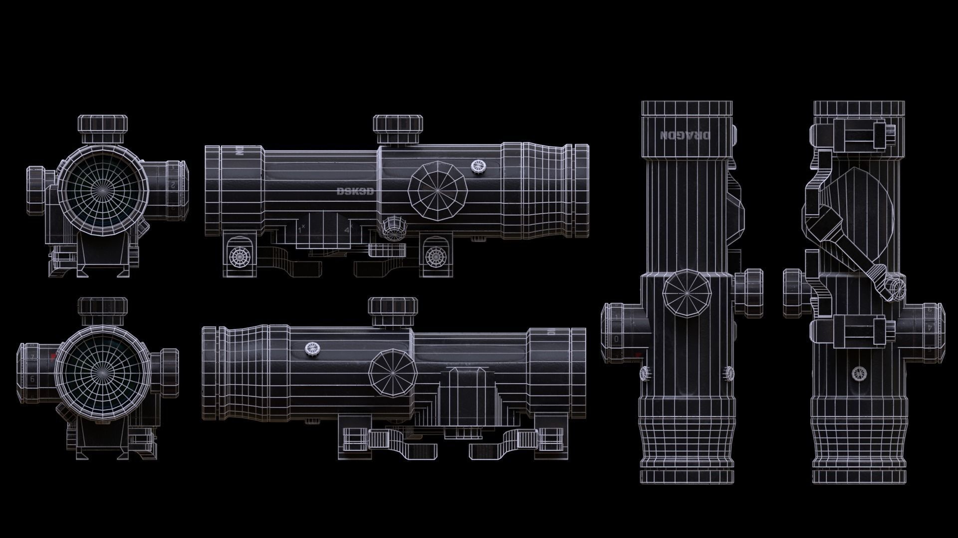 ASR-16 ak - rifle Low-poly 3D model_47