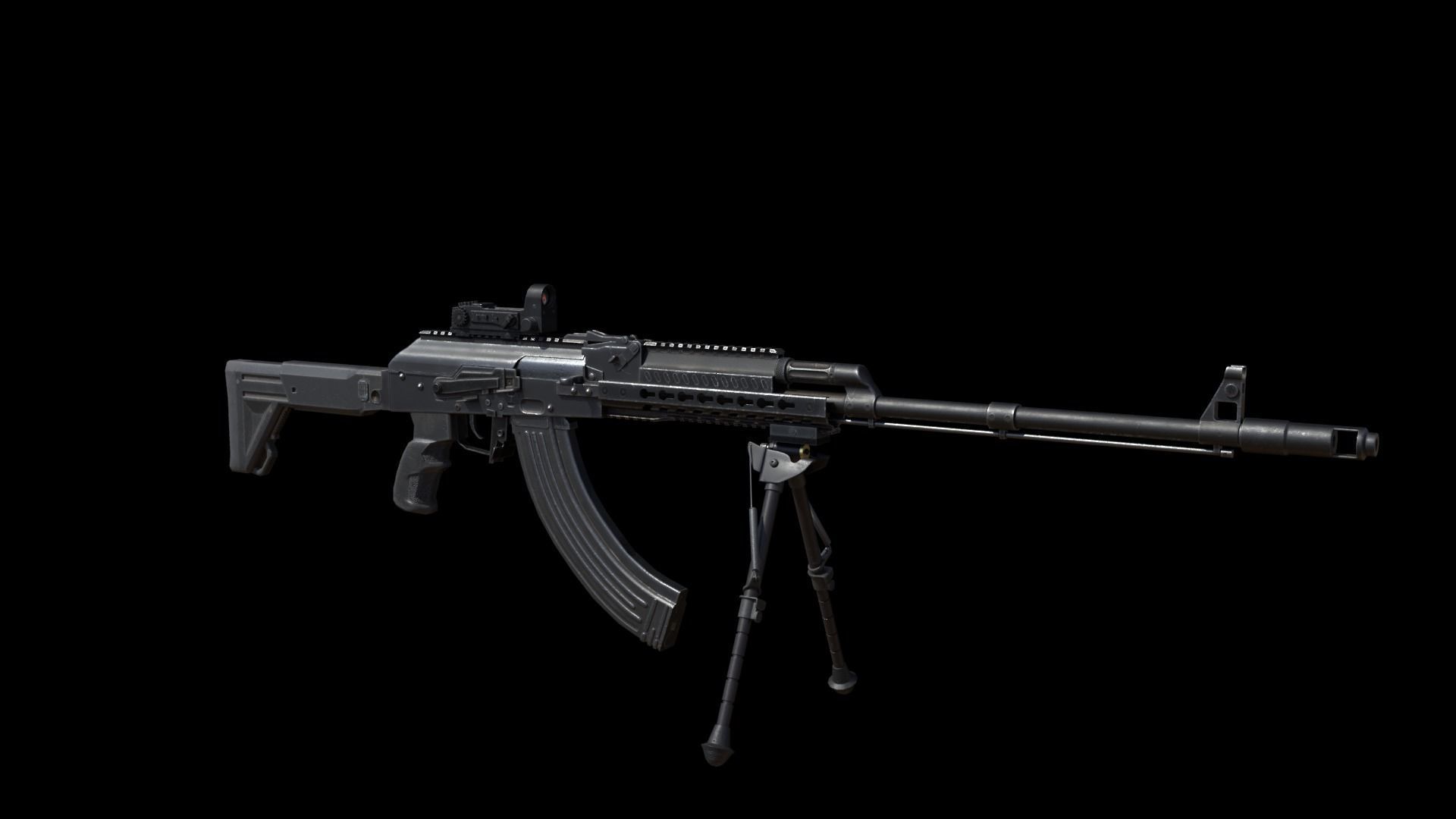ASR-16 ak - rifle Low-poly 3D model_5