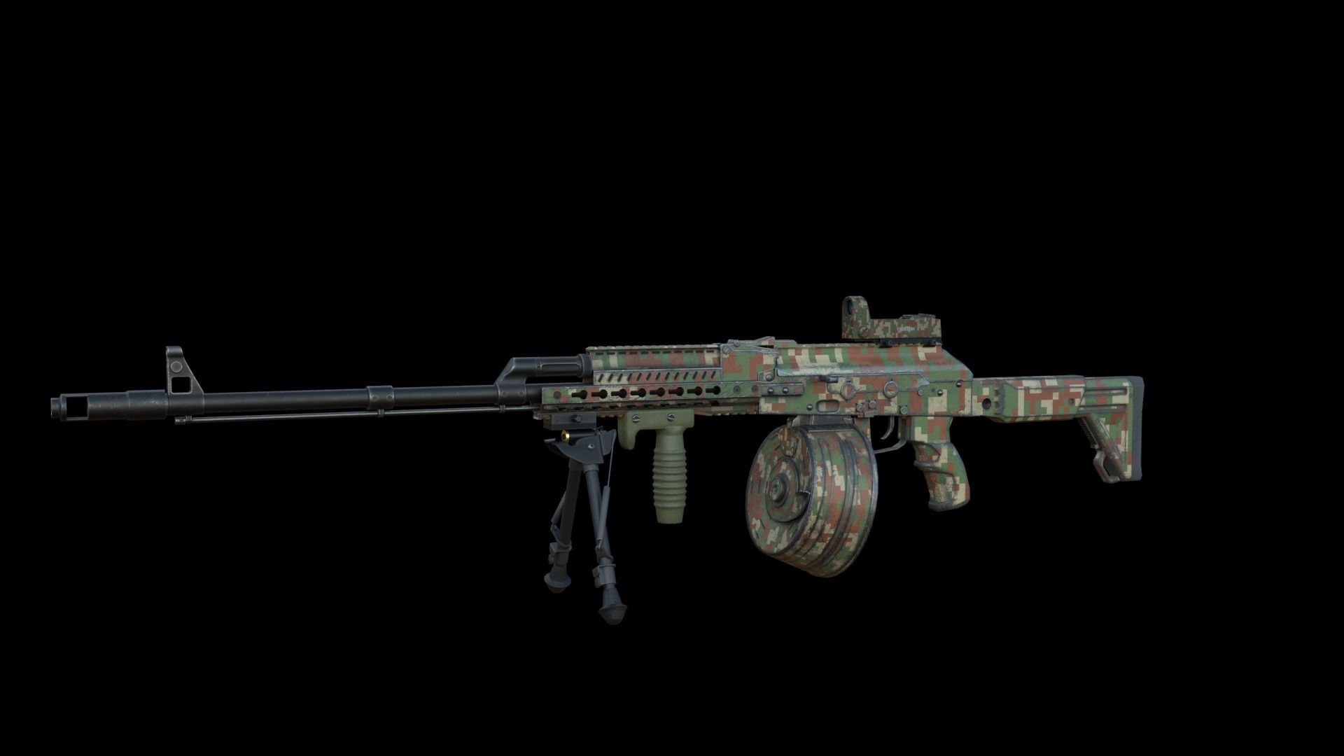 ASR-16 ak - rifle Low-poly 3D model_15