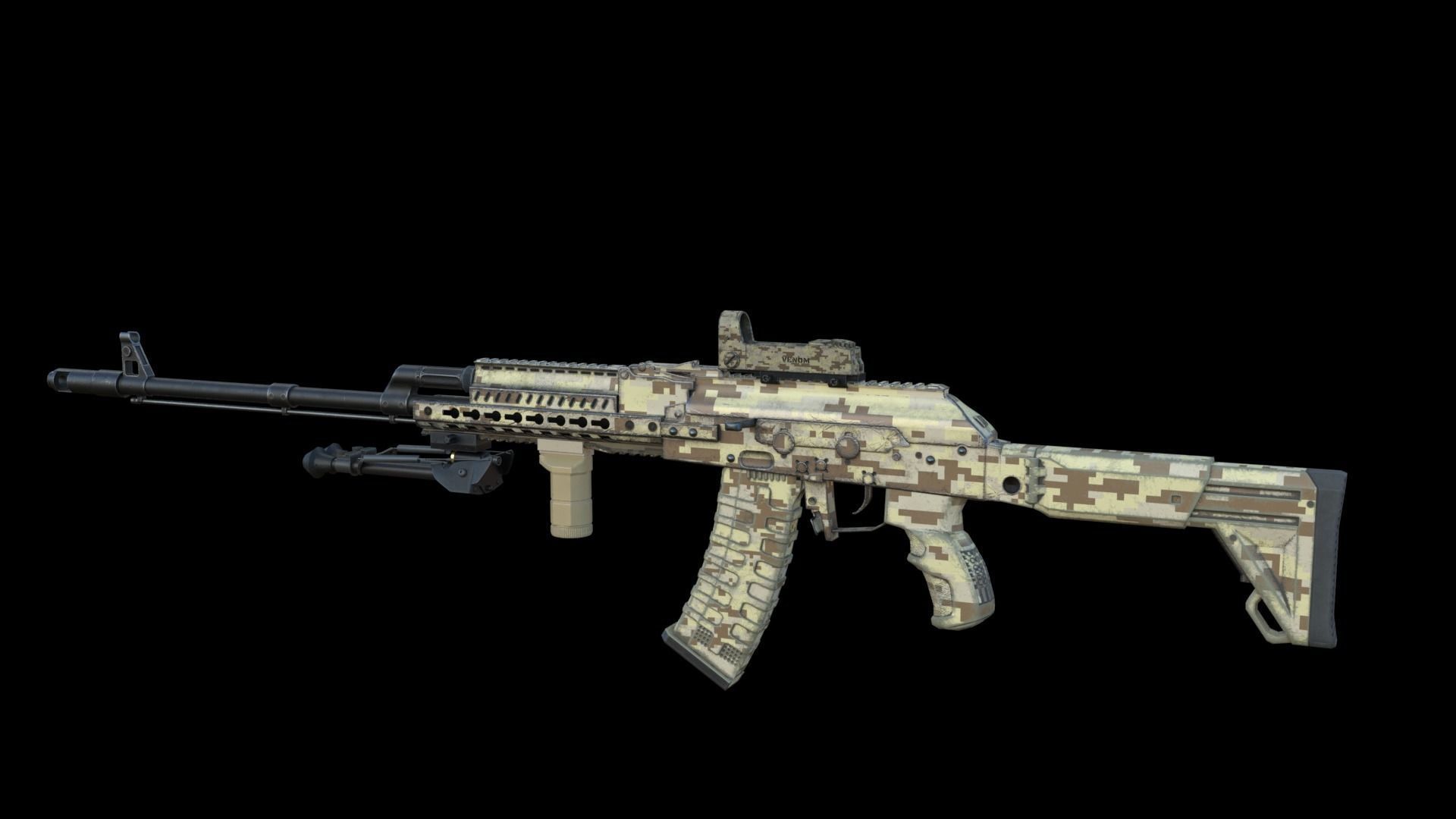 ASR-16 ak - rifle Low-poly 3D model_14