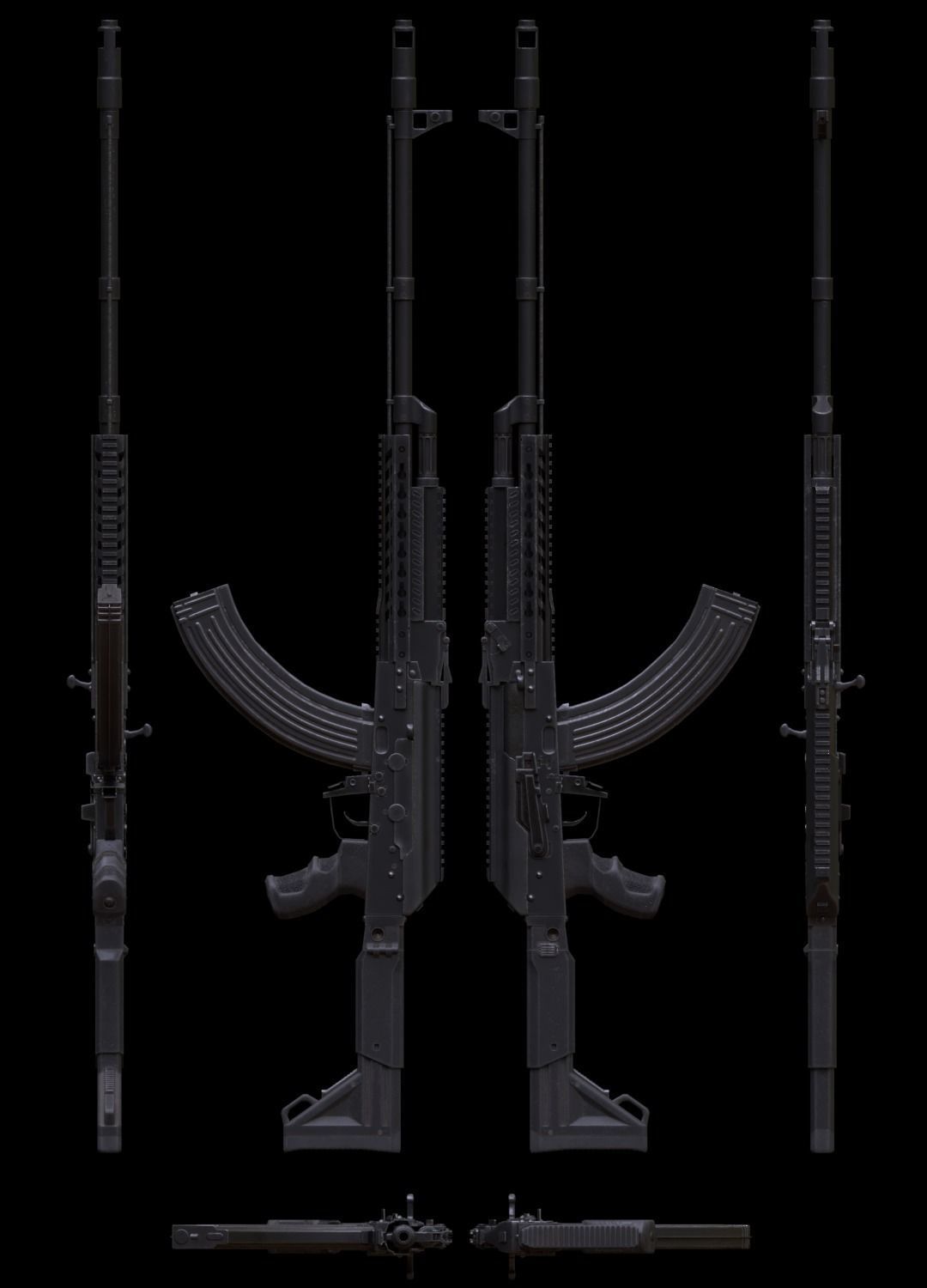 ASR-16 ak - rifle Low-poly 3D model_2