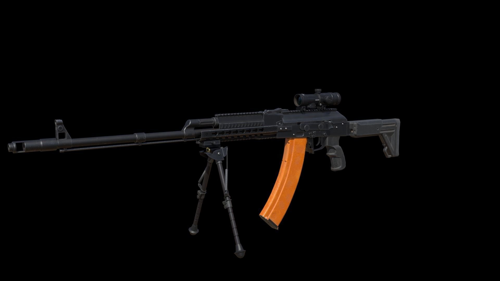 ASR-16 ak - rifle Low-poly 3D model_6